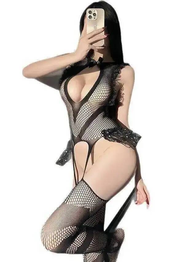 Fishing Net - Sexy Lace Trim Fishing Net Bodystocking