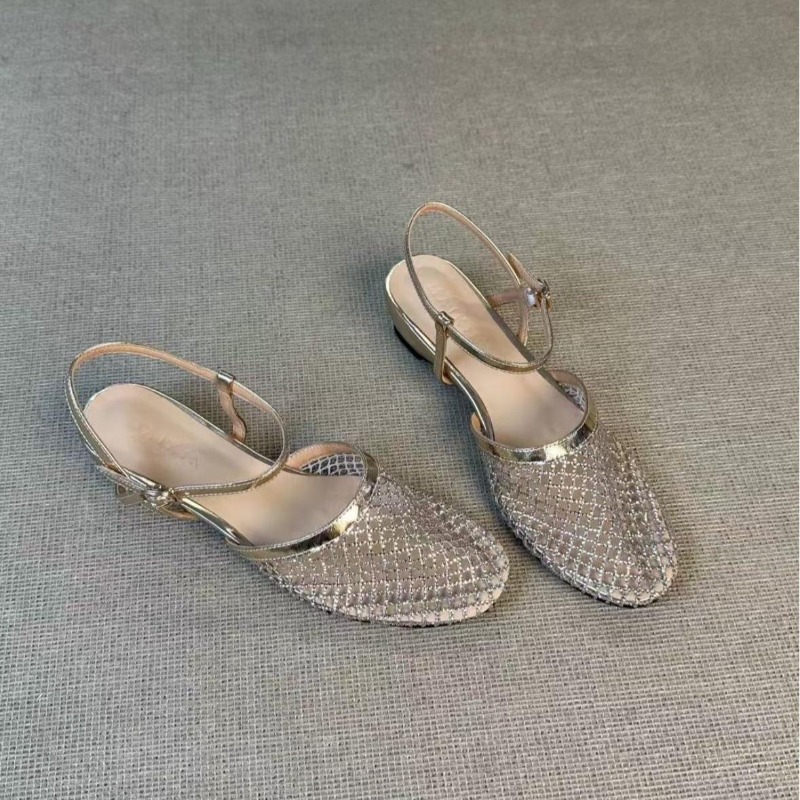 Fishing Net - French Rhinestone Beautiful Hollow Wedge Baotou
