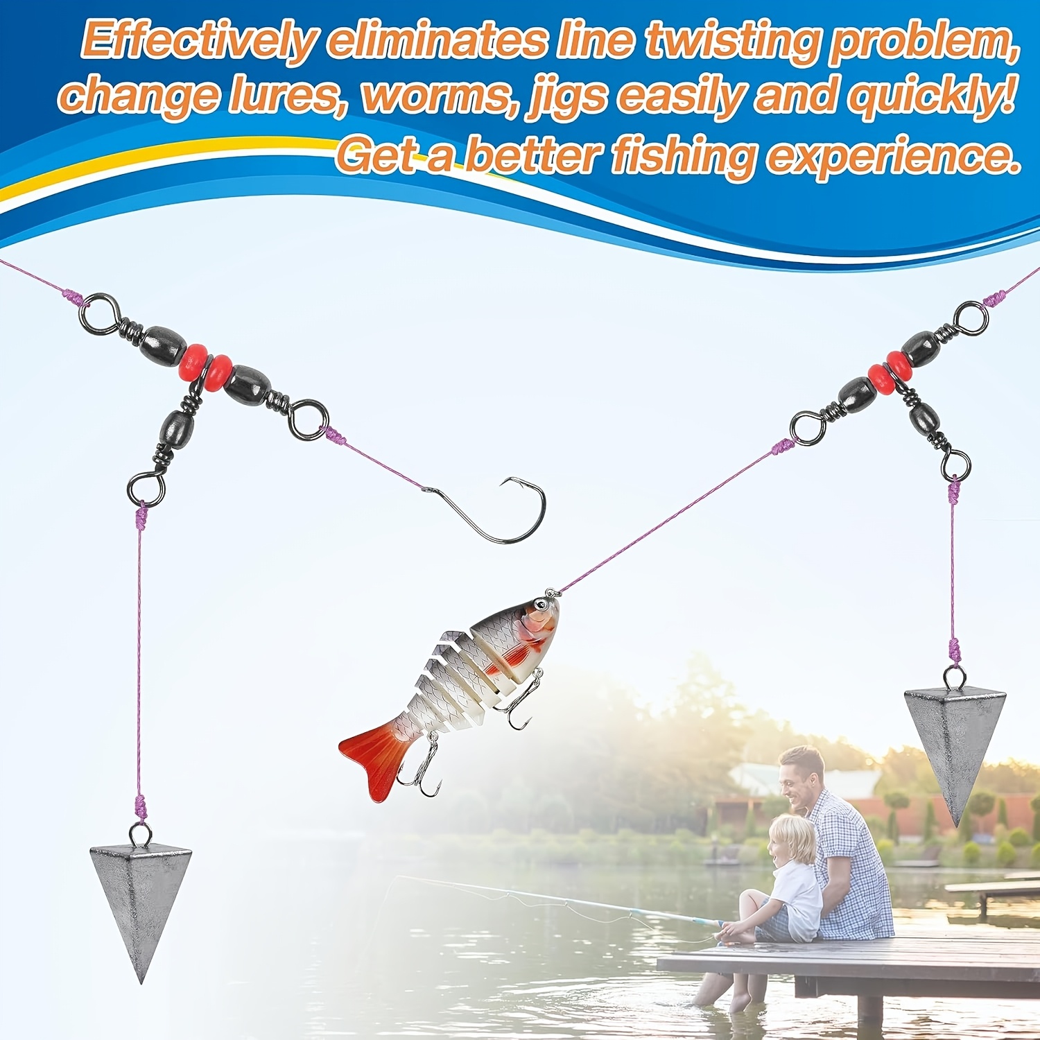 3 Three Way Swivels,Triple Swi - đánh giá và giá Fishing Equipment Set