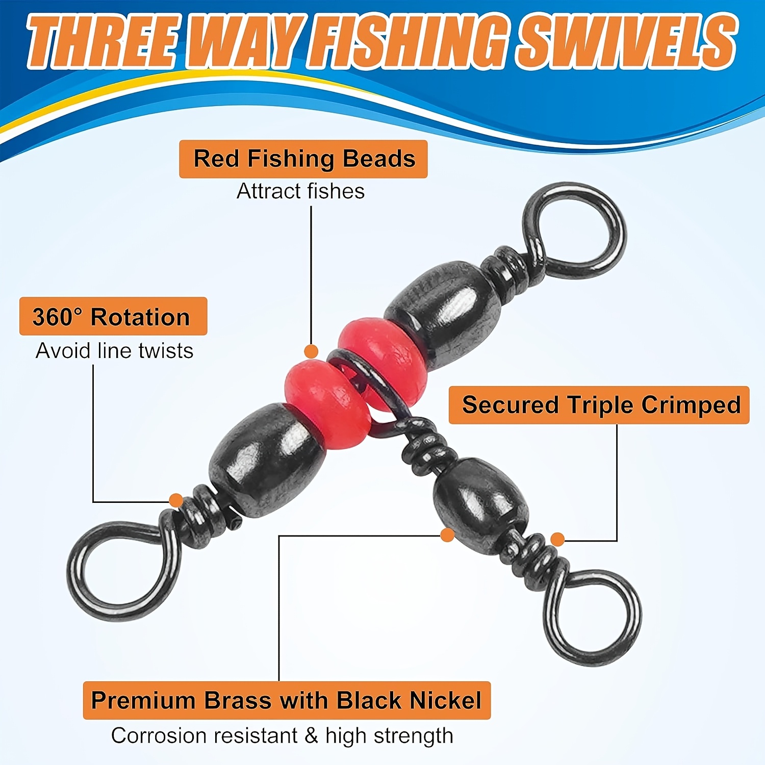 3 Three Way Swivels,Triple Swi - đánh giá và giá Fishing Equipment Set