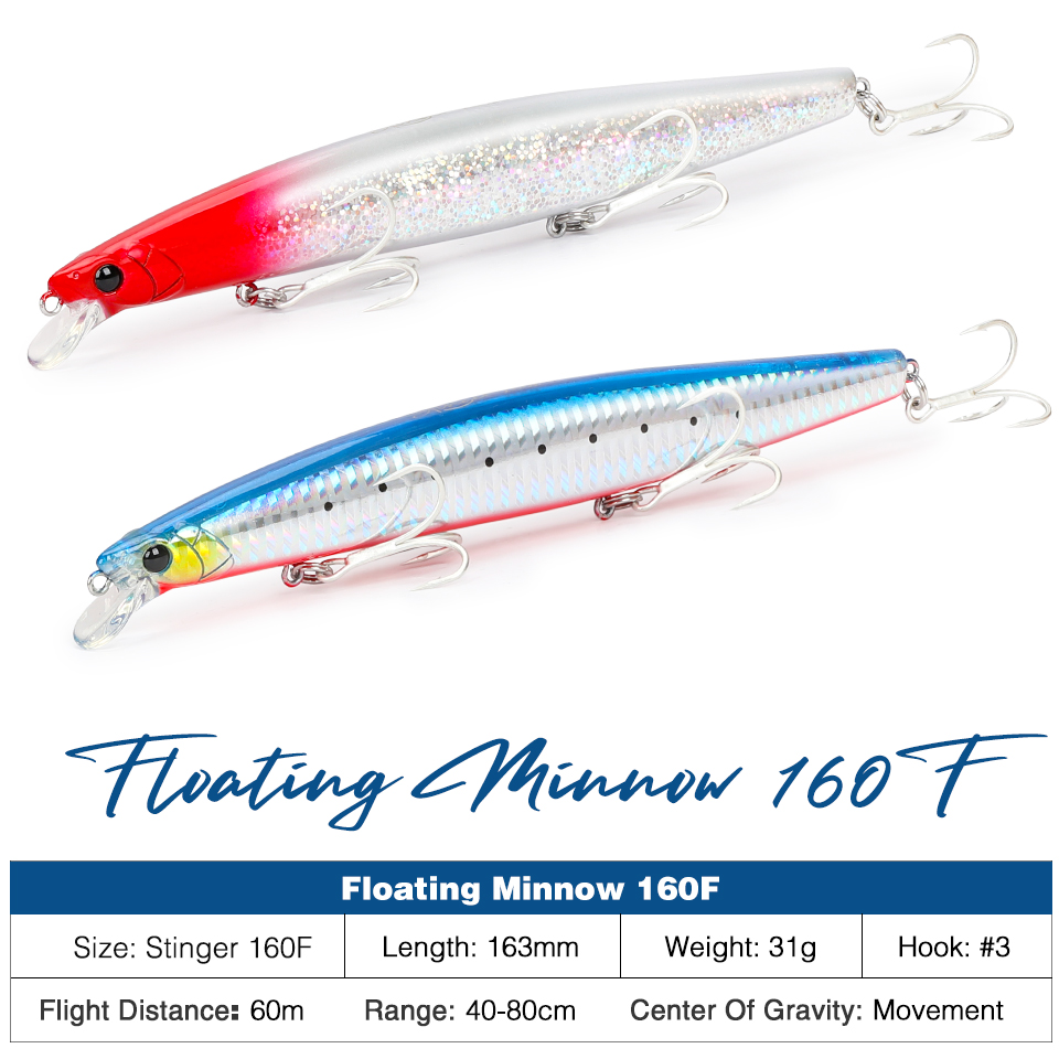 TSURINOYA 160F Nổi Minnow Mồi  - đánh giá và giá Fishing Equipment Deals