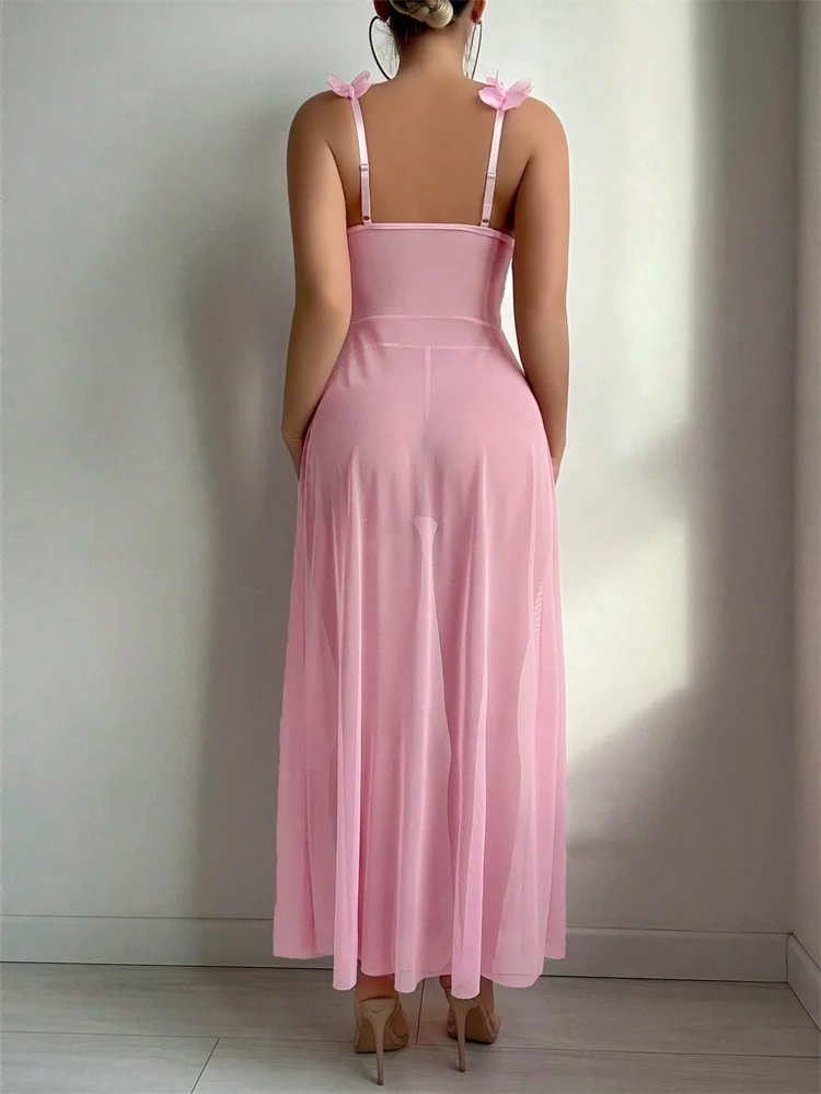 Pink Floral Lace See Through N - đánh giá và giá Waders