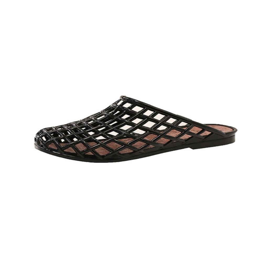 Round Toe PVC Crystal Slippers - đánh giá và giá Fishing Net