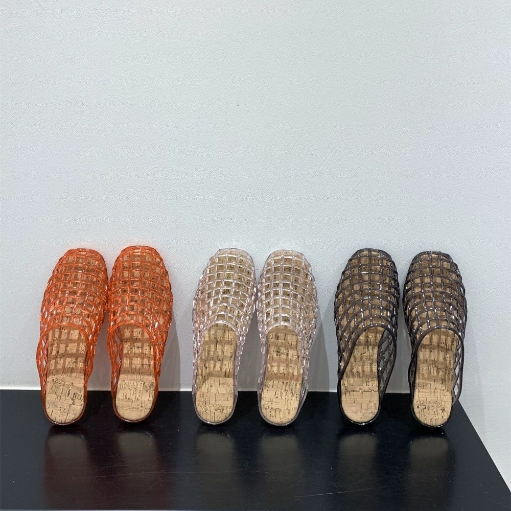 Round Toe PVC Crystal Slippers - đánh giá và giá Fishing Net