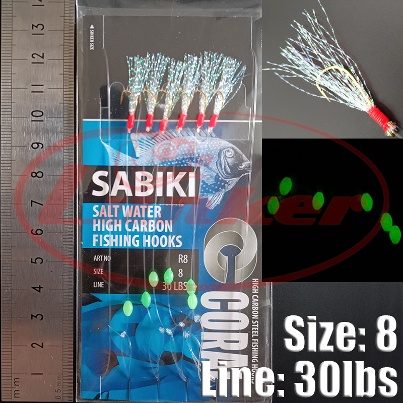 Lunker sabiki rig hooks lumino - đánh giá và giá Fishing Equipment Deals
