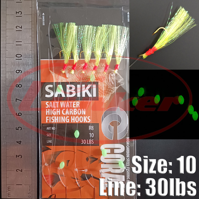 Lunker sabiki rig hooks lumino - đánh giá và giá Fishing Equipment Deals